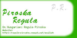 piroska regula business card